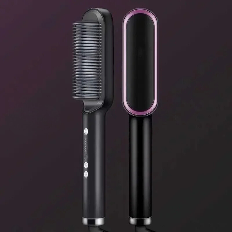 Profissional Hot Combs Anti-scalding Hair Straightener Brush Ceramic Hair Curler Heated Electric Smart Brush Hair Straightener